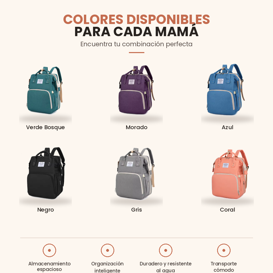 Mochila Cambiador con Cuna Plegable para Bebé