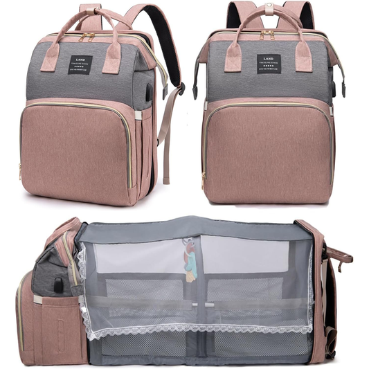 Mochila Cambiador con Cuna Plegable para Bebé